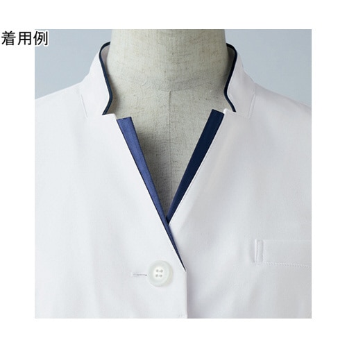 ドクターコートレディス7分袖 白/ネイビー M