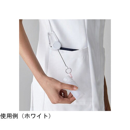 ナースジャケット 半袖 サックス/ネイビー S