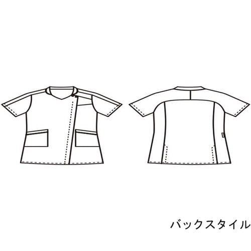 ナースジャケット 半袖 白/ネイビー L