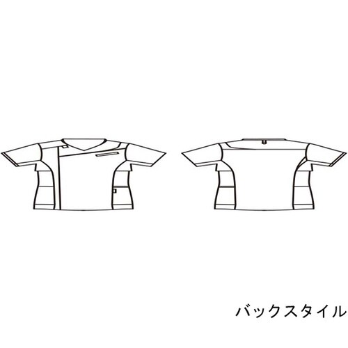 スクラブ メンズ 半袖 ホワイト×グレー L