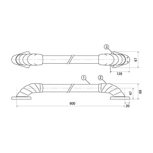 OMSORG いたわり お風呂手すり 600