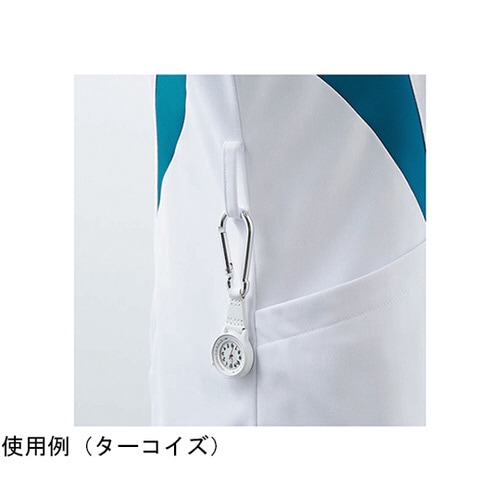 ナースジャケット 半袖 ホワイト×ネイビー L