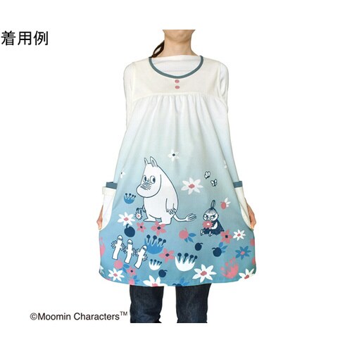 ムーミン エプロン ブルーグリーン/アイボリー