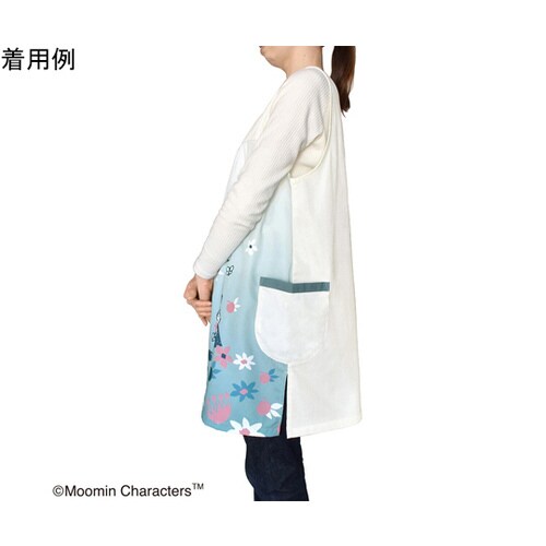 ムーミン エプロン ブルーグリーン/アイボリー