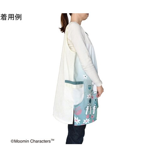 ムーミン エプロン ブルーグリーン/アイボリー