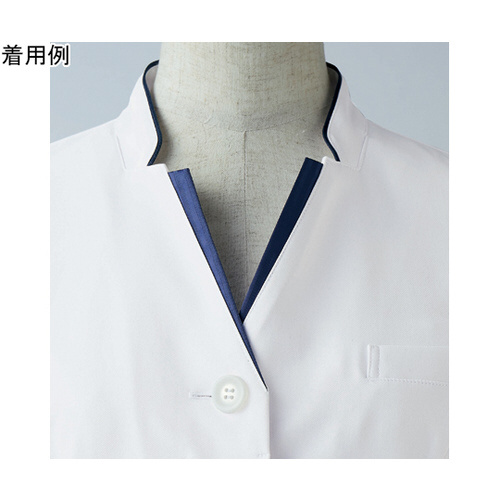 ドクターコートレディス7分袖 白/ネイビー L