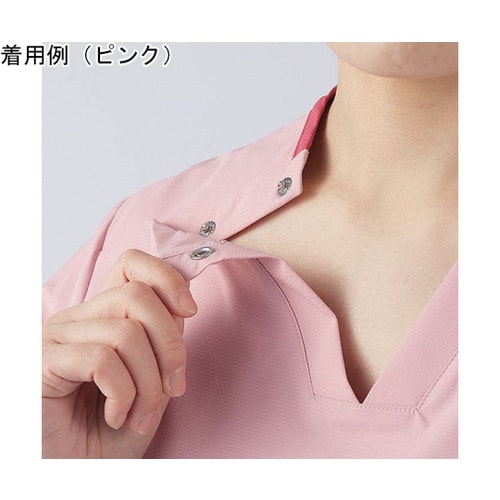 スクラブ 兼用 半袖 Mブルー/ネイビー L