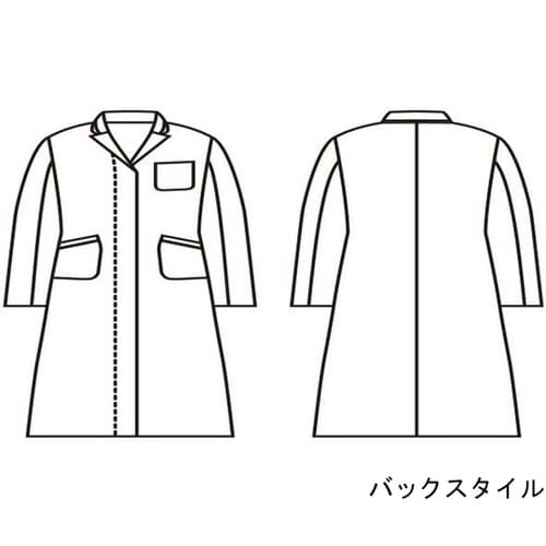 ドクターコート レディス長袖 白/ネイビー LL