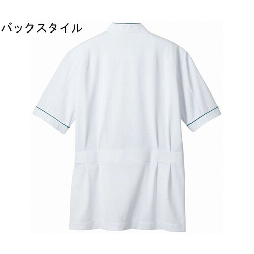 ジャケット メンズ 半袖 白/ターコイズ M