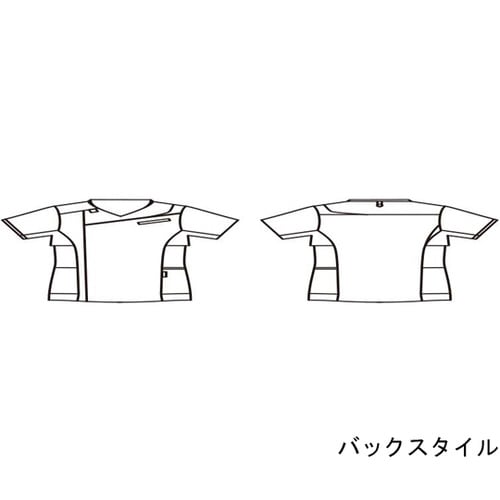 スクラブ メンズ 半袖 ホワイト×グレー S