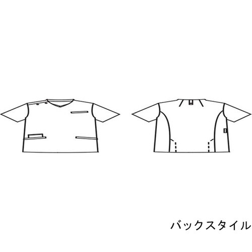 スクラブ 兼用 半袖 白/ターコイズ S