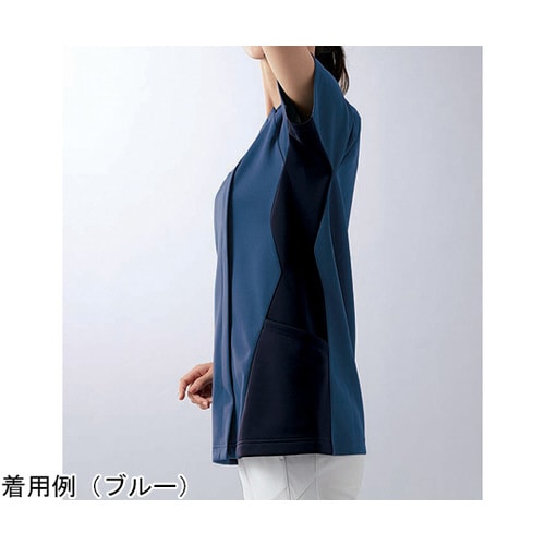 スクラブ メンズ 半袖 ブルー×ネイビー M