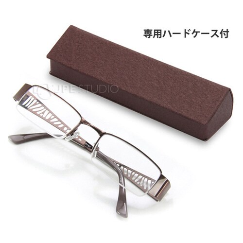 老眼鏡 ブラウン 眼鏡ケース付き +2.0