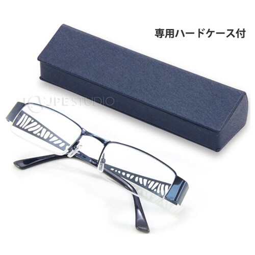 老眼鏡 ブルー 眼鏡ケース付き +1.0