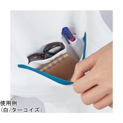 スクラブ 兼用半袖 ターコイズ/ネイビー M