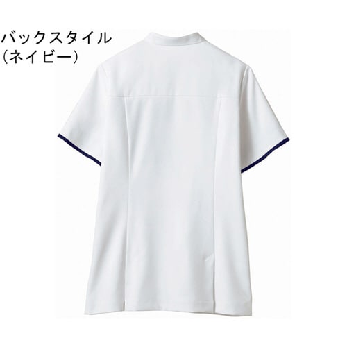 ジャケット レディス 半袖 白/ネイビー L