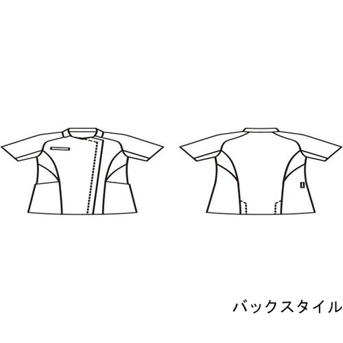 ナースジャケット 半袖 ホワイト×ターコイズ LL