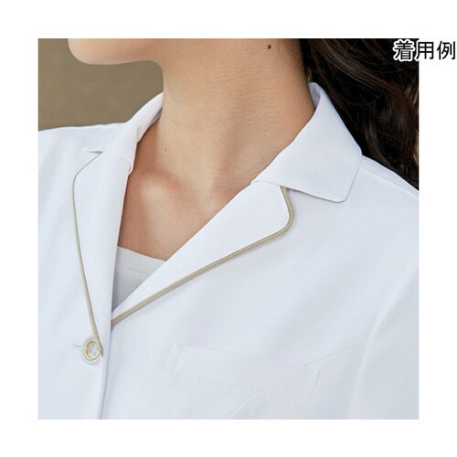 ドクターコートレディス7分袖 白/ゴールド LL