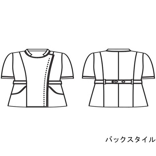 ナースジャケット レディス半袖ライトグ レー L