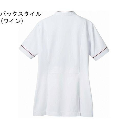 ジャケット レディス 半袖 白/ワイン 3L