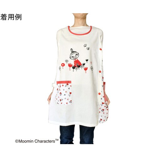 ムーミン エプロン サーモンピンク/アイボリー