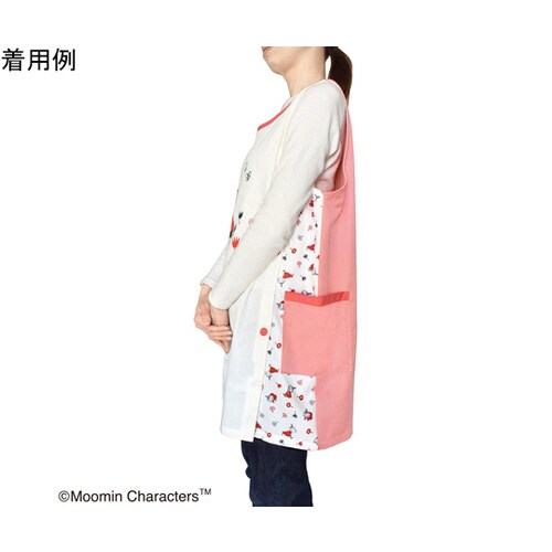ムーミン エプロン サーモンピンク/アイボリー