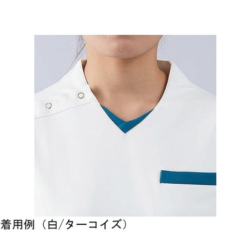 スクラブ 兼用半袖 ターコイズ/ネイビー S