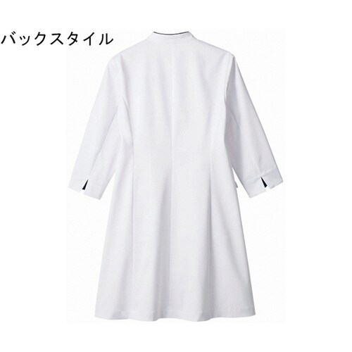 ドクターコートレディス7分袖 白/ネイビー LL