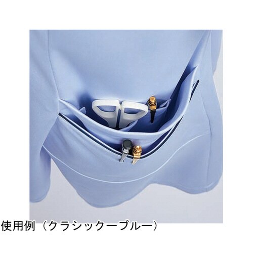 ナースワンピース 半袖クラシックーブルー L