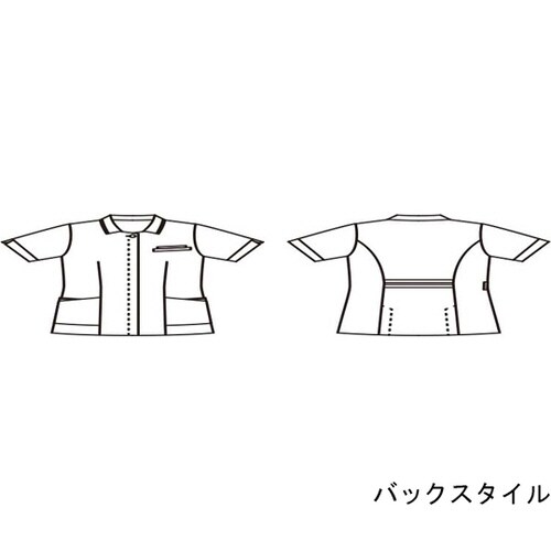 ナースジャケット 半袖 白/ネイビー LL