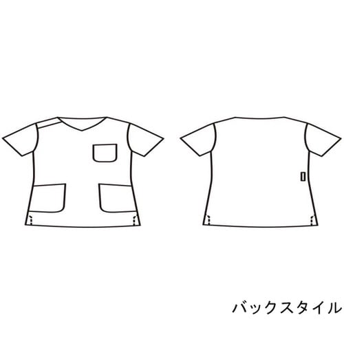 スクラブ 着丈69 胸囲98 肩幅38 袖丈20