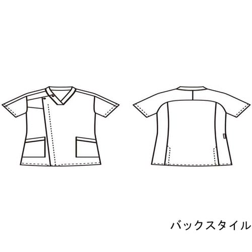 スクラブ メンズ 半袖 白/ネイビー 3L