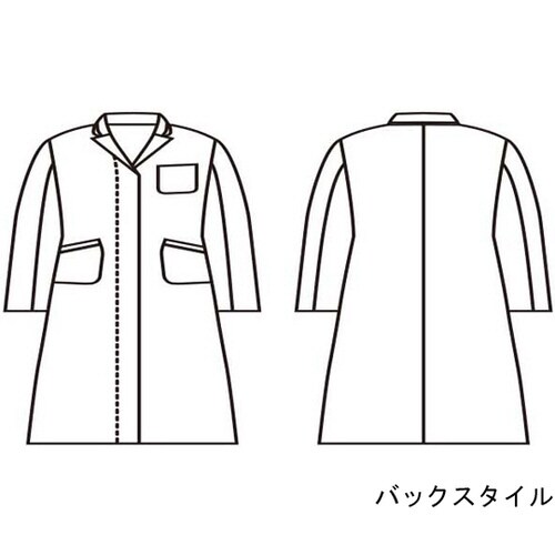 ドクターコート レディス長袖 白/グレー L