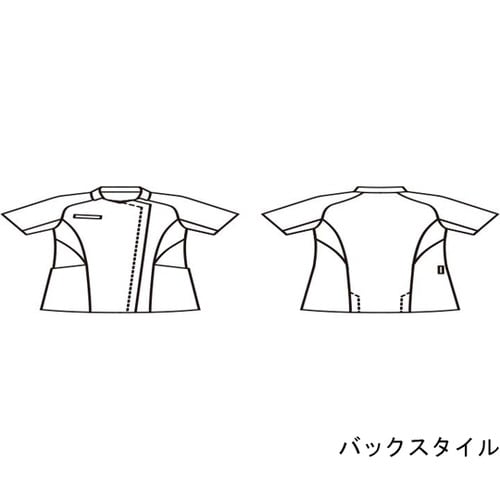 ナースジャケット 半袖 ホワイト×バーガンディ L
