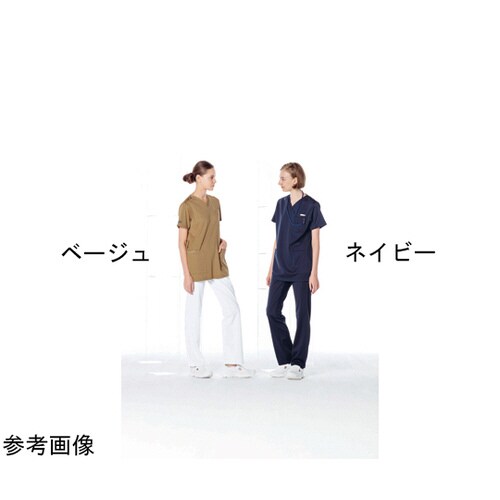男女兼用スクラブ ベージュ SS