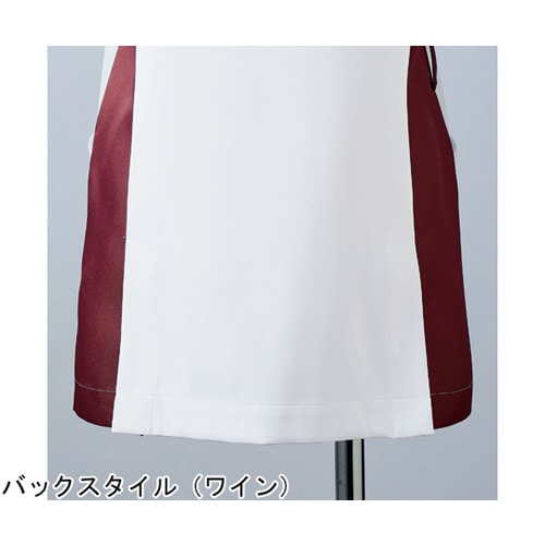 スクラブ レディス 半袖 白/グレー 3L