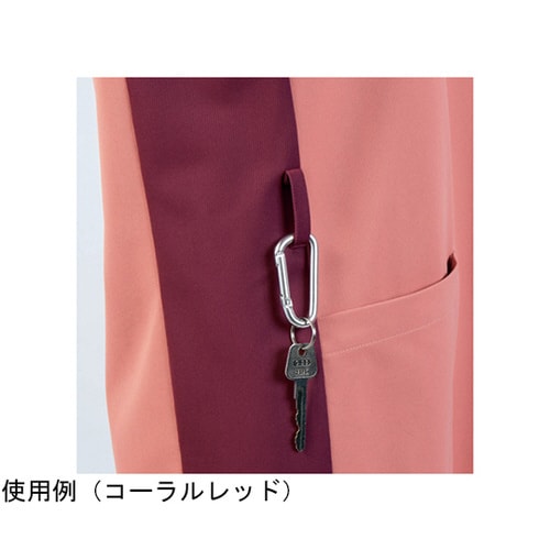 スクラブ 兼用 半袖 コーラルレッド/ワイン S