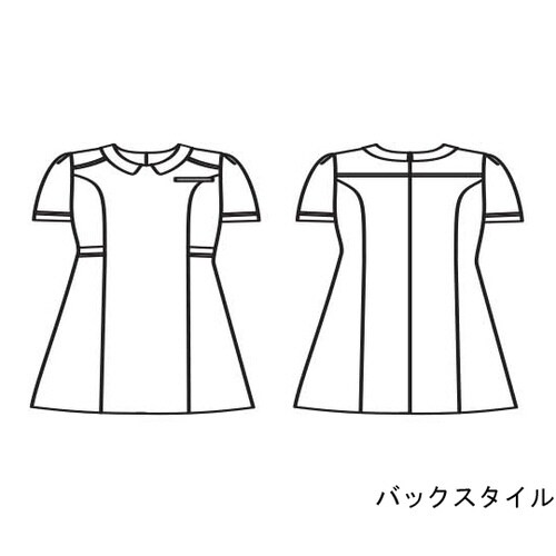 ナースワンピース レディス半袖ライトグレー S