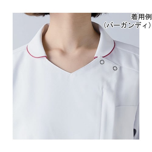 ナースジャケット 半袖 白/ネイビー M