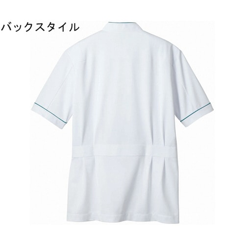 ジャケット メンズ 半袖 白/ターコイズ S
