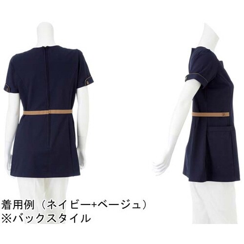 チュニック ネイビー+バーガンディ M