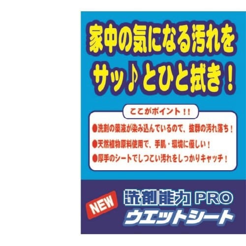 洗剤能力PROウエットシート10枚