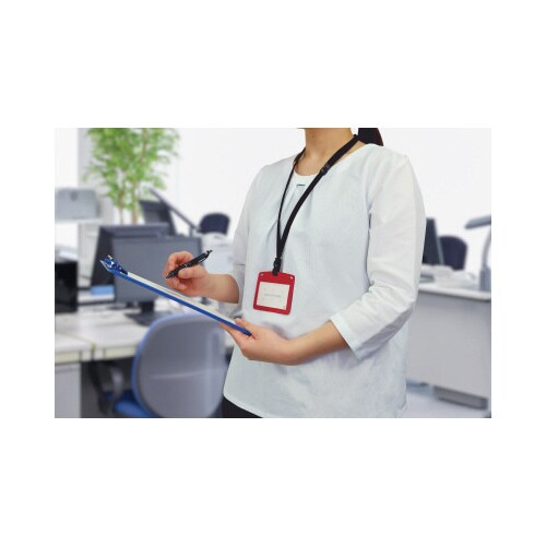 吊り下げ名札F式レザー調ヨコ名刺1枚 3×4