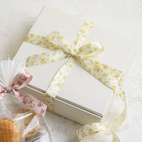 アンティークフラワーサテンリボンイエロー2巻セット