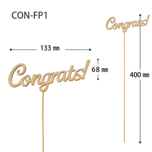コングラッツウッドフラワーピック 10本入×2