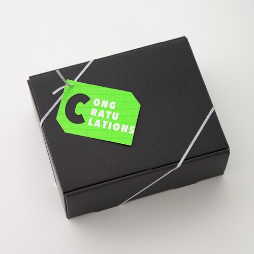 ネオングリーンゴムタッグ1おめでとう 20枚入×2