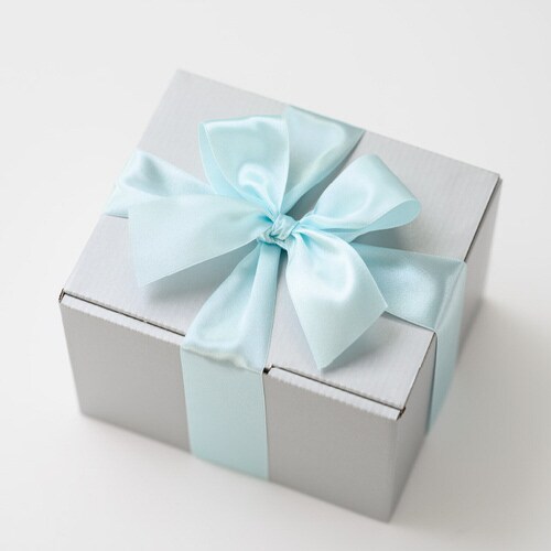 サテンリボンミルキーブルー 38mm 3巻セット