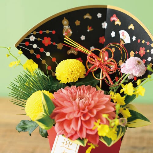 水引フラワーピック 7 赤金 10本入