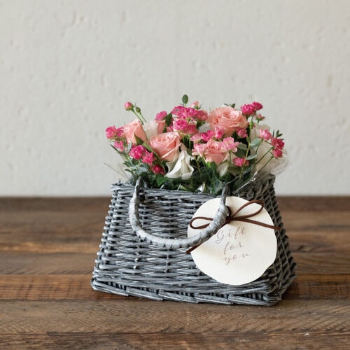 シャビーグレーバスケットバッグ S 4個入