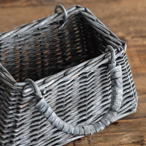 シャビーグレーバスケットバッグ S 4個入